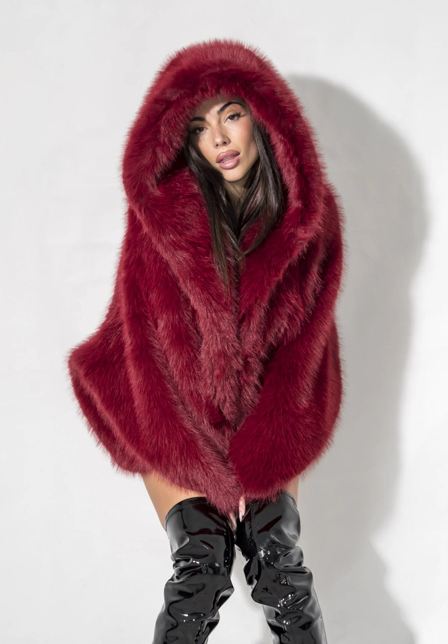 Verna – Luxurious Soft Fur Women's Hooded Coat
