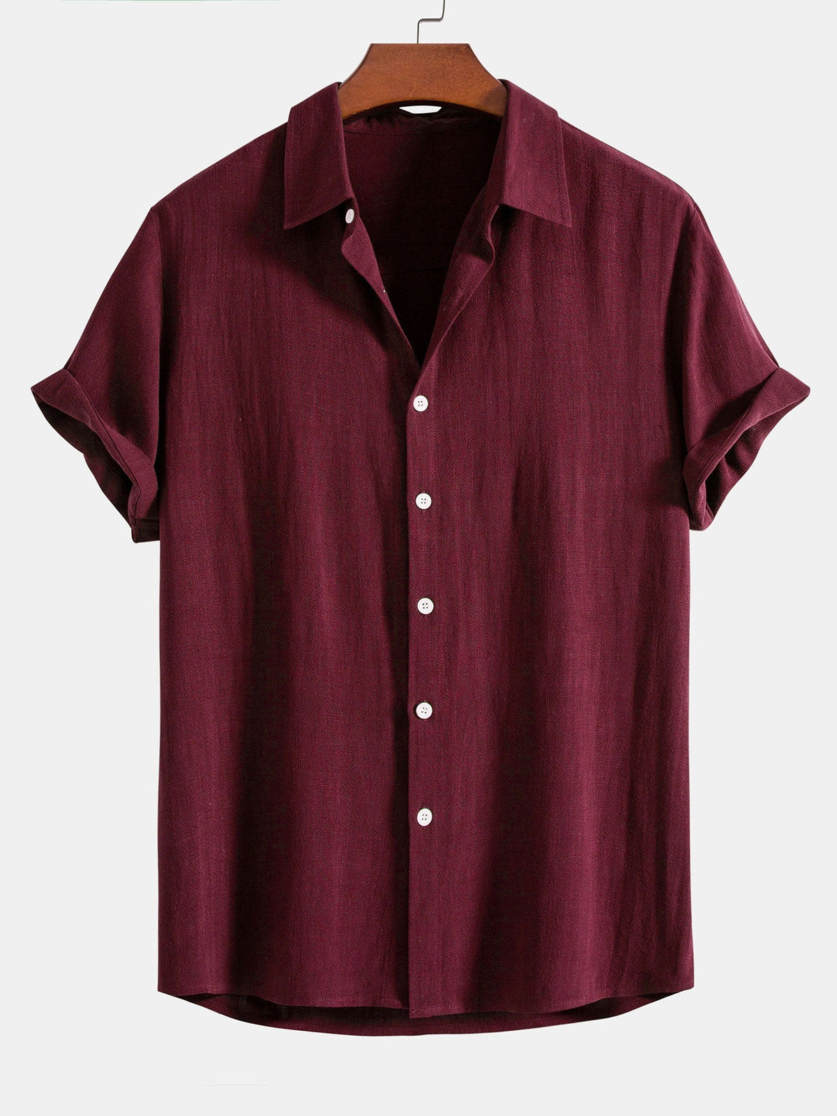 Men's Linen-blend Short-sleeve Shirt - Relaxed Button-up Fit For Lightweight Summer Wear