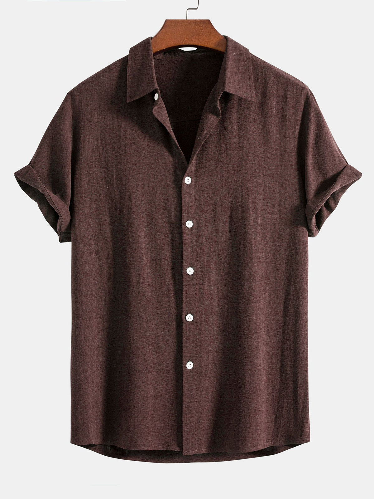 Men's Linen-blend Short-sleeve Shirt - Relaxed Button-up Fit For Lightweight Summer Wear