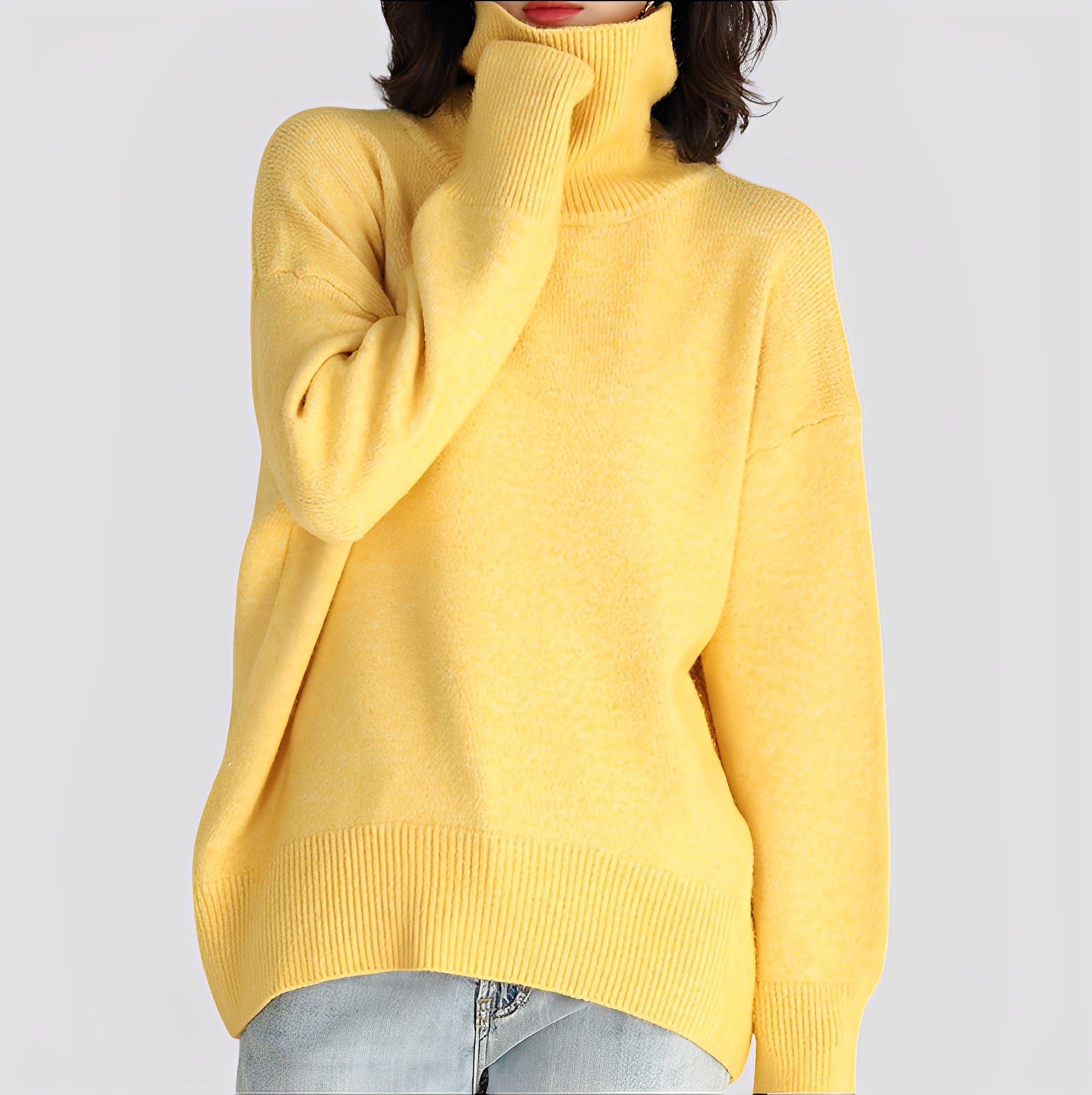 Luana – Oversized High-Neck Jumper with an Essential Look
