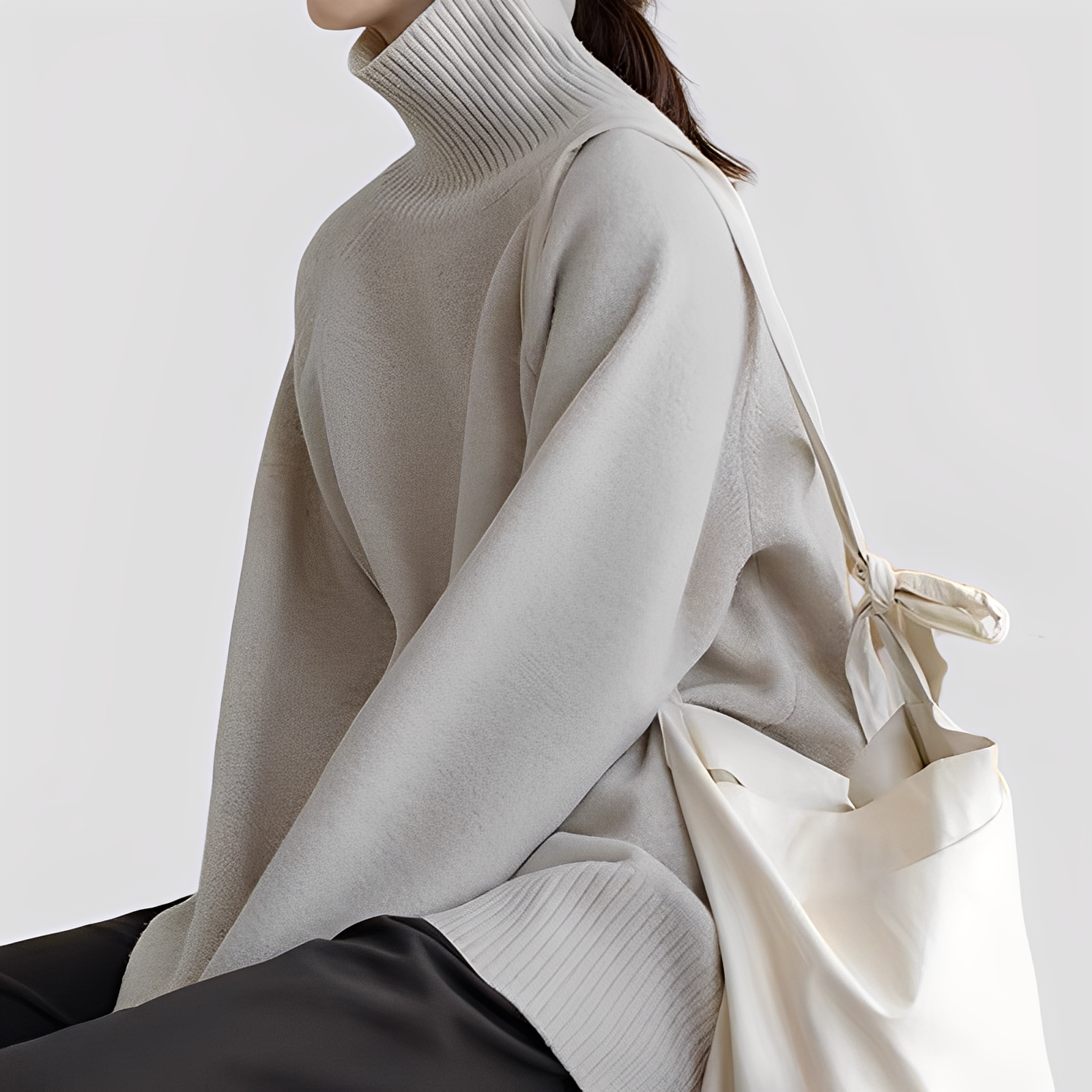 Luana – Oversized High-Neck Jumper with an Essential Look