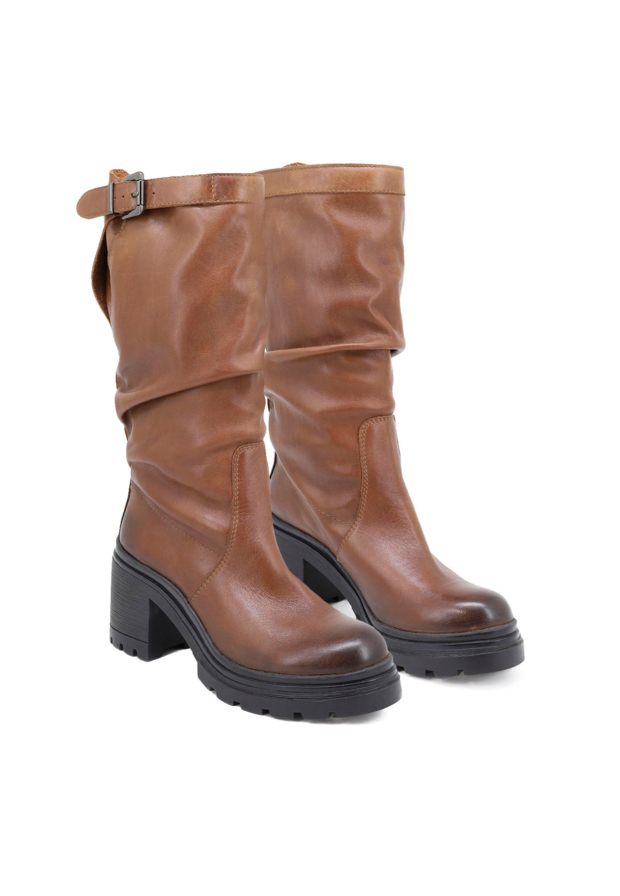 Lavinia - Women's Elegant Biker Boots with Heel