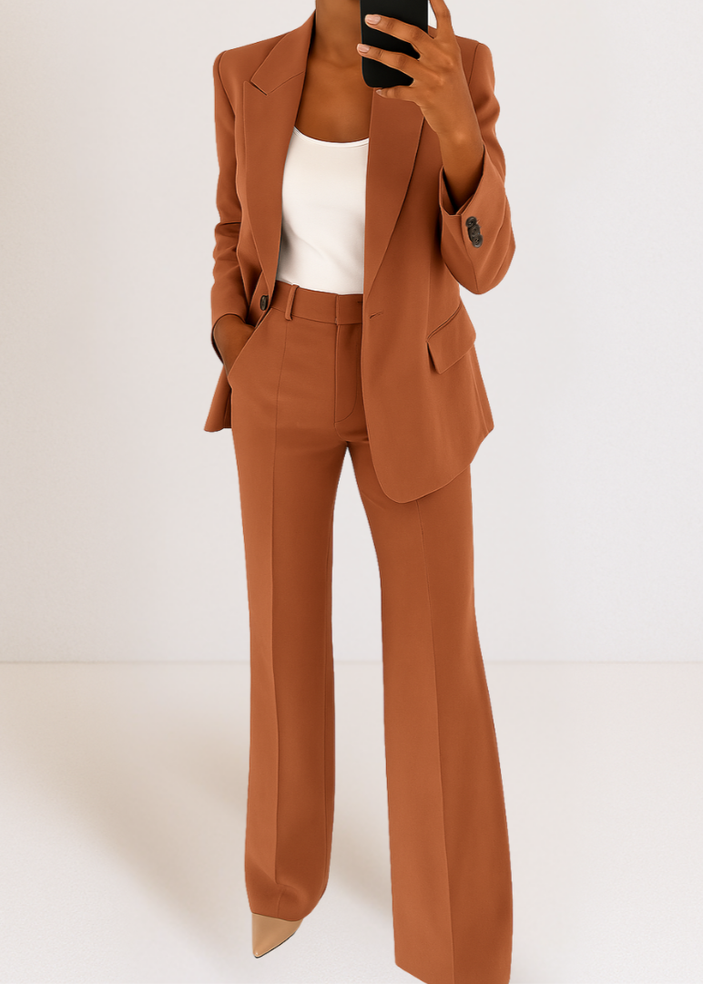 Women's Tailored Blazer And Trouser Co-ord Set - Smart Casual Lounge Outfit For Everyday Wear