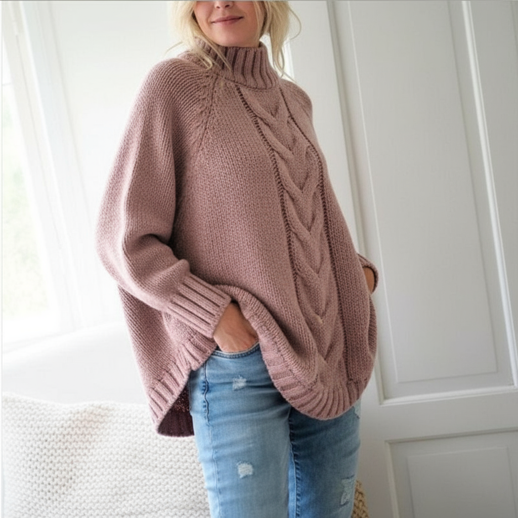 Leana – Cable Knit Turtleneck Jumper