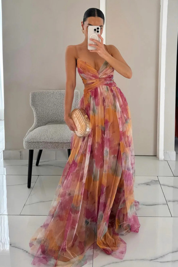 Lyra | Women Flowing Pleated Maxi Dress