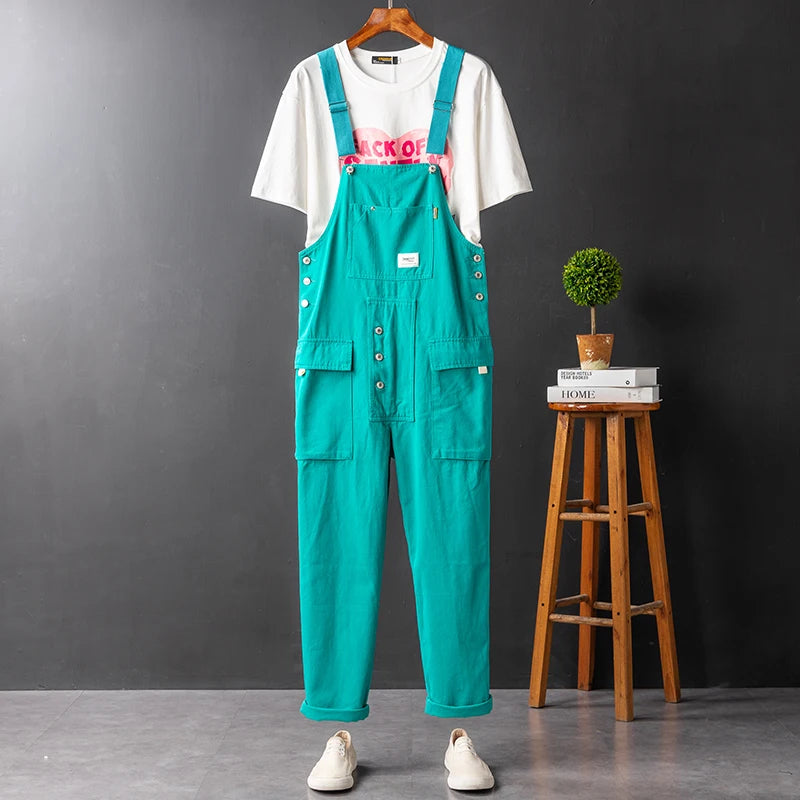 Men's Cargo Bib Overalls With Multiple Pockets – Practical Work Pants In A Jumpsuit Style For Work, Everyday Use, And Leisure