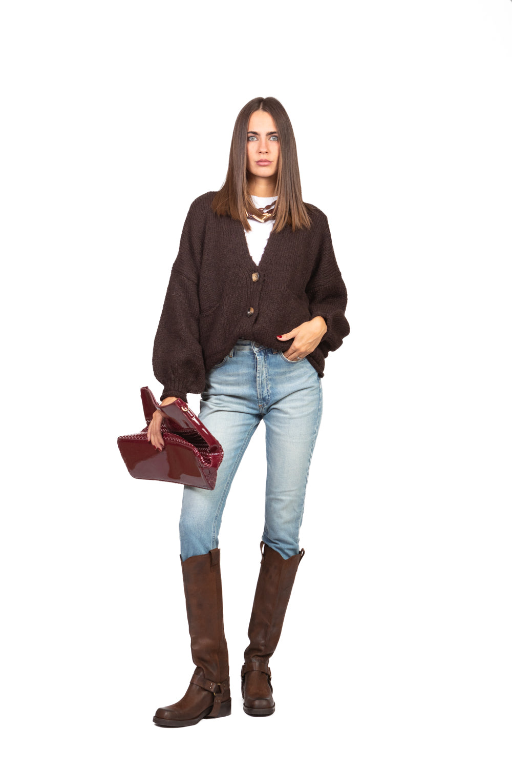 Patrizia - Balloon Sleeve Oversized Cardigan