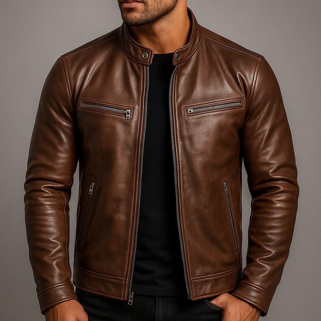 Men's Vintage Leather Jacket - Timeless Classic Style for Everyday Wear