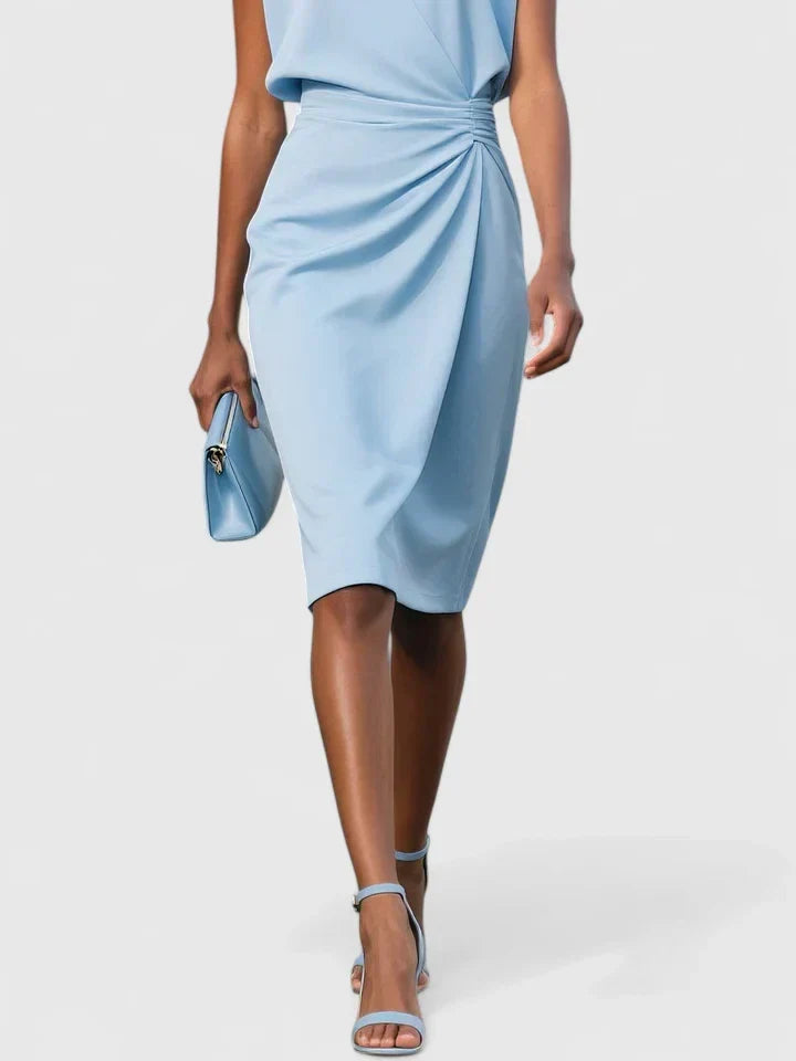 Women's Ruched Waist MIDI Dress - Elegant Style For Special Occasions And Everyday Wear
