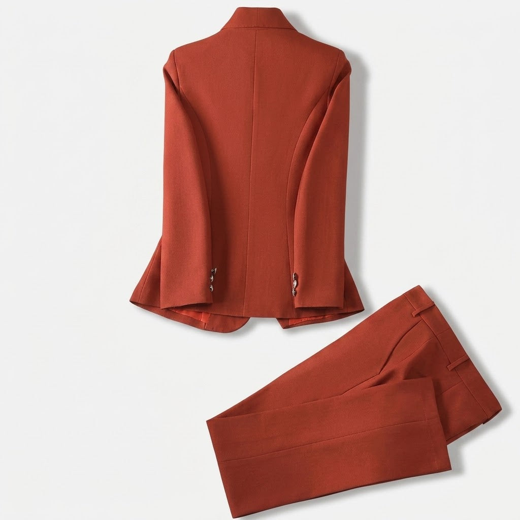 Women's Tailored Pantsuit With Blazer – An Elegant And Structured Suit For Work, Business, And Evening Events