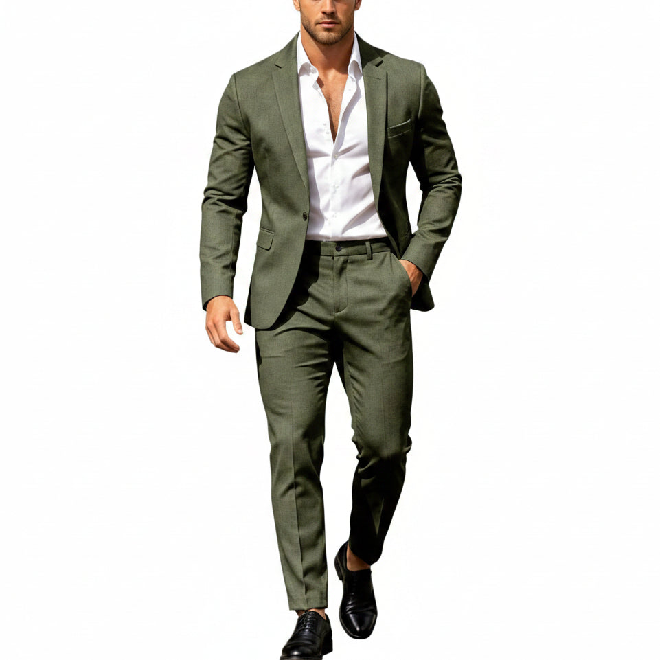 Men's Lightweight Two-piece Suit With An Elegant, Tailored Fit – A Stylish Suit Set For Weddings, Business, And Formal Occasions