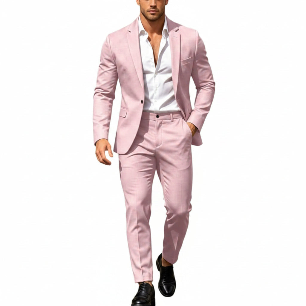 Men's Lightweight Two-piece Suit With An Elegant, Tailored Fit – A Stylish Suit Set For Weddings, Business, And Formal Occasions