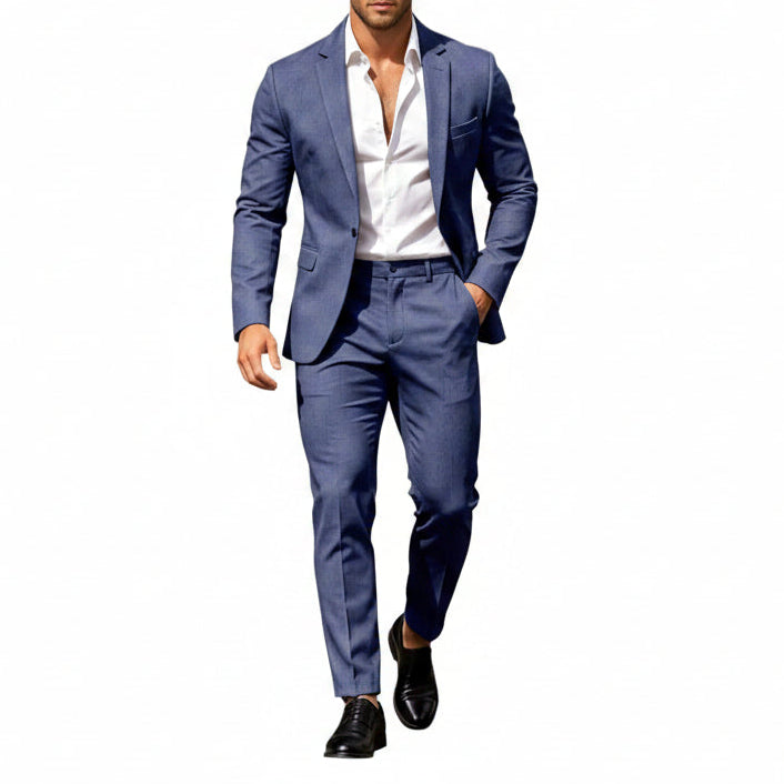 Men's Lightweight Two-piece Suit With An Elegant, Tailored Fit – A Stylish Suit Set For Weddings, Business, And Formal Occasions