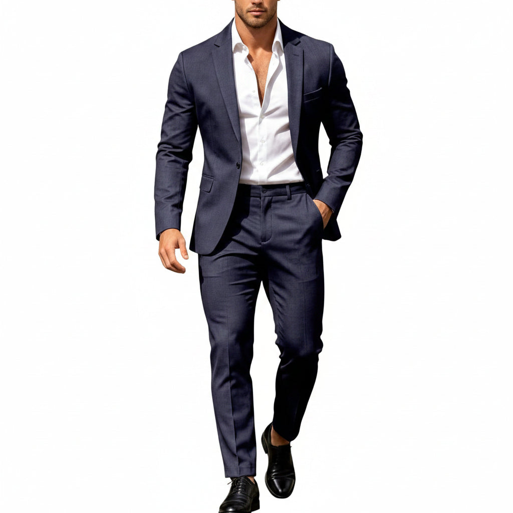 Men's Lightweight Two-piece Suit With An Elegant, Tailored Fit – A Stylish Suit Set For Weddings, Business, And Formal Occasions