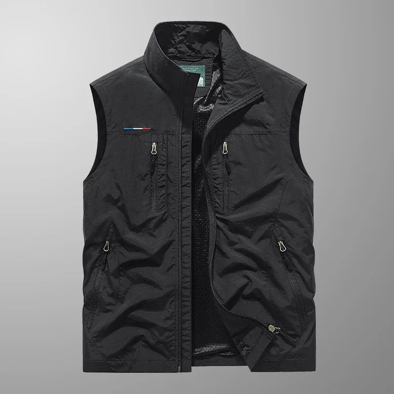 Men's Zip-up Bodywarmer With A Stand-up Collar – A Practical Vest For Fall, Everyday Wear, Leisure, And Outdoor Activities