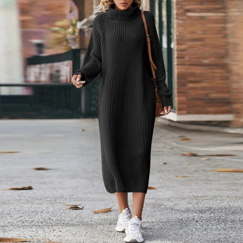 Niviana – Long Sleeve Turtleneck Knit Dress