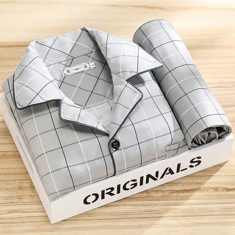 Men's Pajama Set With A Print And Breathable Design – Comfortable Sleepwear With A Button Closure For Home, Relaxation, And As A Gift
