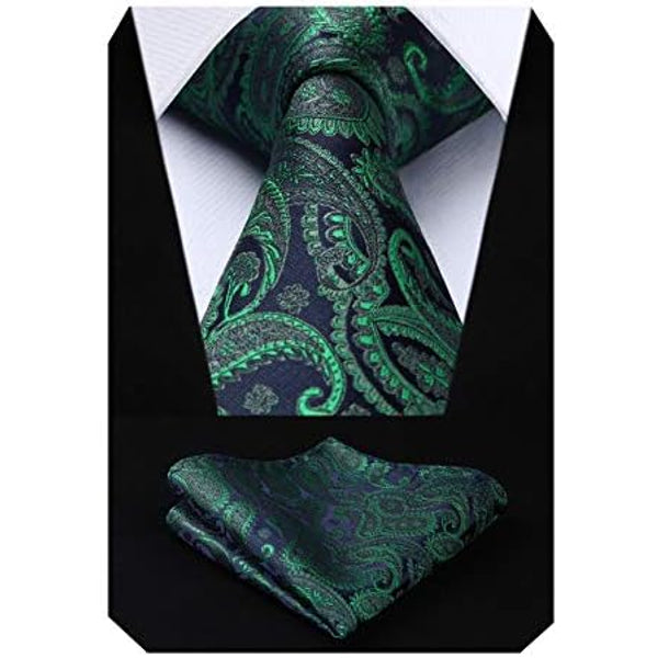 Men's Tie Set With Floral Paisley Pattern – Elegant Formal Accessories For Weddings, Parties, And Special Occasions