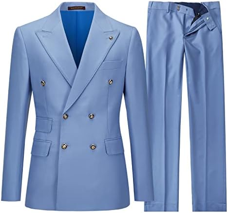 Men's Slim-fit Suit With A Double-breasted Blazer – An Elegant, Formal Outfit For Weddings, Business Meetings, And Special Occasions