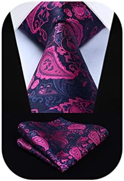 Men's Tie Set With Floral Paisley Pattern – Elegant Formal Accessories For Weddings, Parties, And Special Occasions