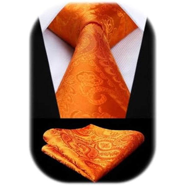 Men's Tie Set With A Paisley Jacquard Pattern – Elegant Formal Accessories For Weddings, Festive Events, And Special Occasions