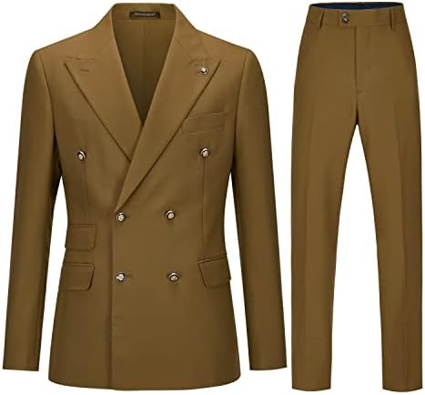 Men's Slim-fit Suit With A Double-breasted Blazer – An Elegant, Formal Outfit For Weddings, Business Meetings, And Special Occasions