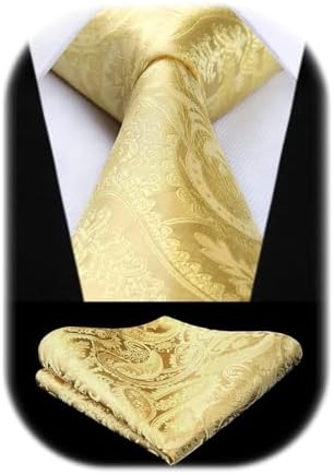 Men's Tie Set With A Paisley Jacquard Pattern – Elegant Formal Accessories For Weddings, Festive Events, And Special Occasions