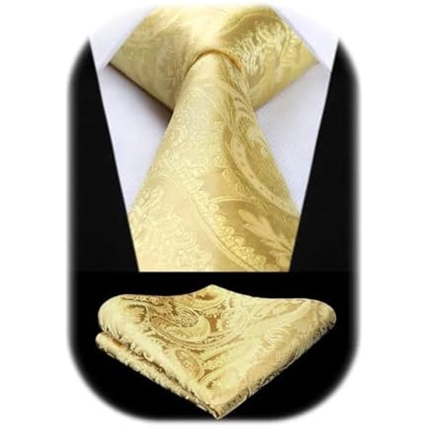 Men's Tie Set With A Paisley Jacquard Pattern – Elegant Formal Accessories For Weddings, Festive Events, And Special Occasions