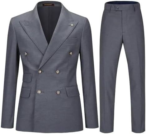 Men's Slim-fit Suit With A Double-breasted Blazer – An Elegant, Formal Outfit For Weddings, Business Meetings, And Special Occasions