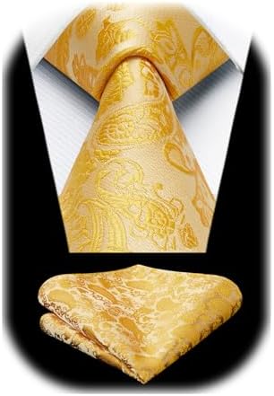 Men's Tie Set With A Paisley Jacquard Pattern – Elegant Formal Accessories For Weddings, Festive Events, And Special Occasions