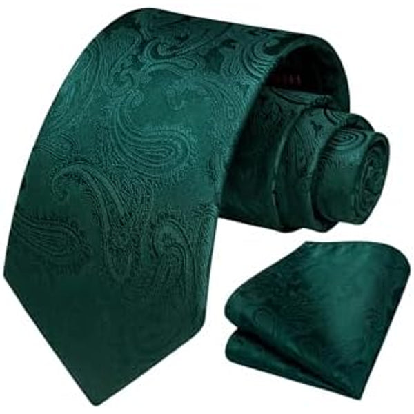 Men's Tie Set With Floral Paisley Pattern – Elegant Formal Accessories For Weddings, Parties, And Special Occasions