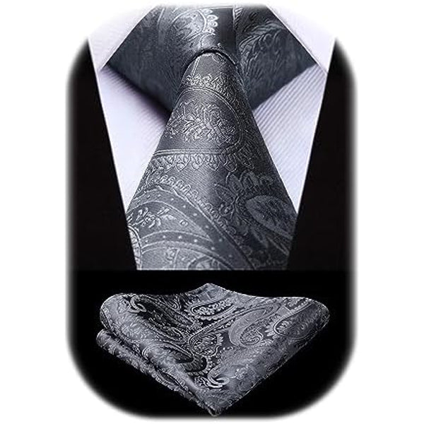 Men's Tie Set With A Paisley Jacquard Pattern – Elegant Formal Accessories For Weddings, Festive Events, And Special Occasions
