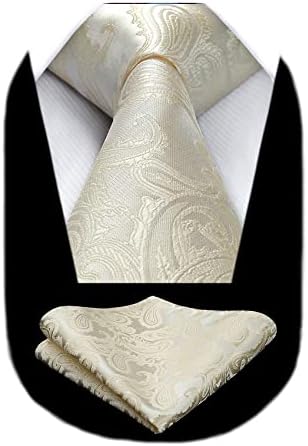 Men's Tie Set With A Paisley Jacquard Pattern – Elegant Formal Accessories For Weddings, Festive Events, And Special Occasions