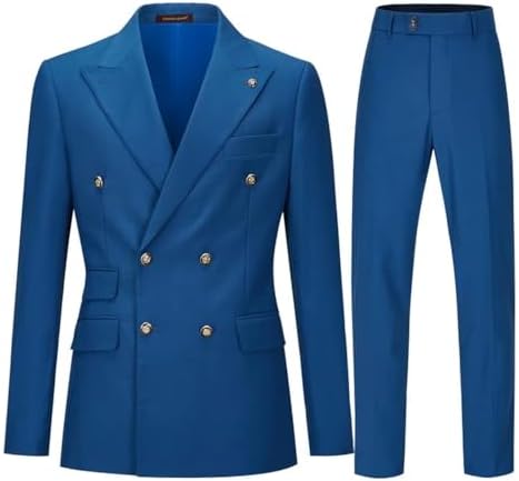 Men's Slim-fit Suit With A Double-breasted Blazer – An Elegant, Formal Outfit For Weddings, Business Meetings, And Special Occasions