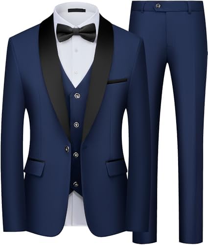 Men's 3-piece Tuxedo With Shawl Collar And Slim Fit – An Elegant Suit For Weddings, Evening Events, And Formal Occasions