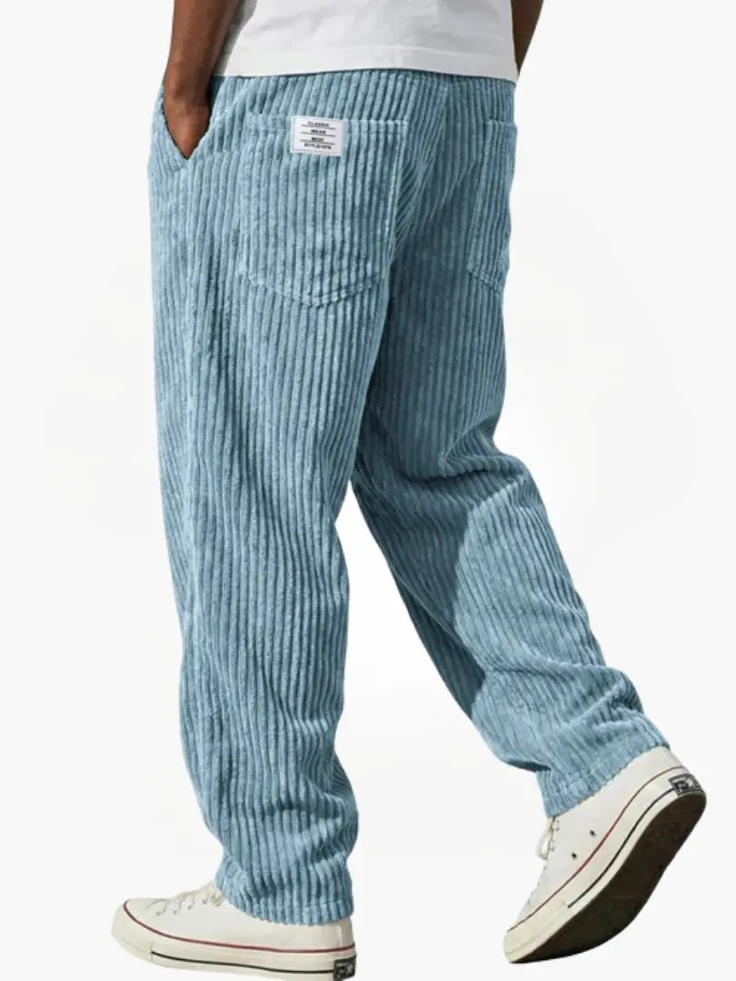 Men's Relaxed-fit Corduroy Pants With A Drawstring Waist – Comfortable Pants For Everyday Wear, Leisure, And Casual Style