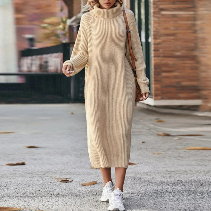 Niviana – Long Sleeve Turtleneck Knit Dress
