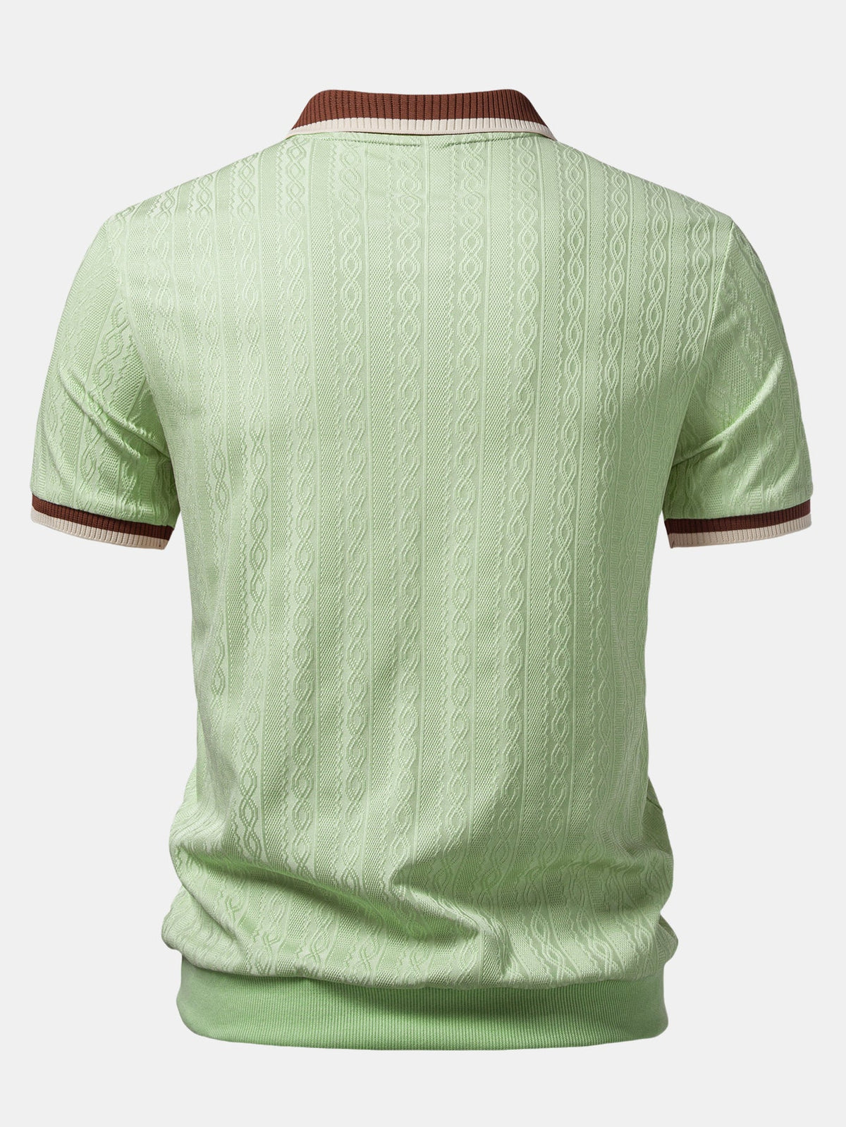 Men's Textured Knit Polo - Quarter-zip Tailored Fit For Refined Smart Casual Style