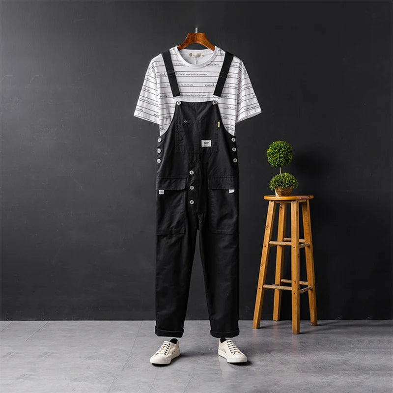 Men's Cargo Bib Overalls With Multiple Pockets – Practical Work Pants In A Jumpsuit Style For Work, Everyday Use, And Leisure
