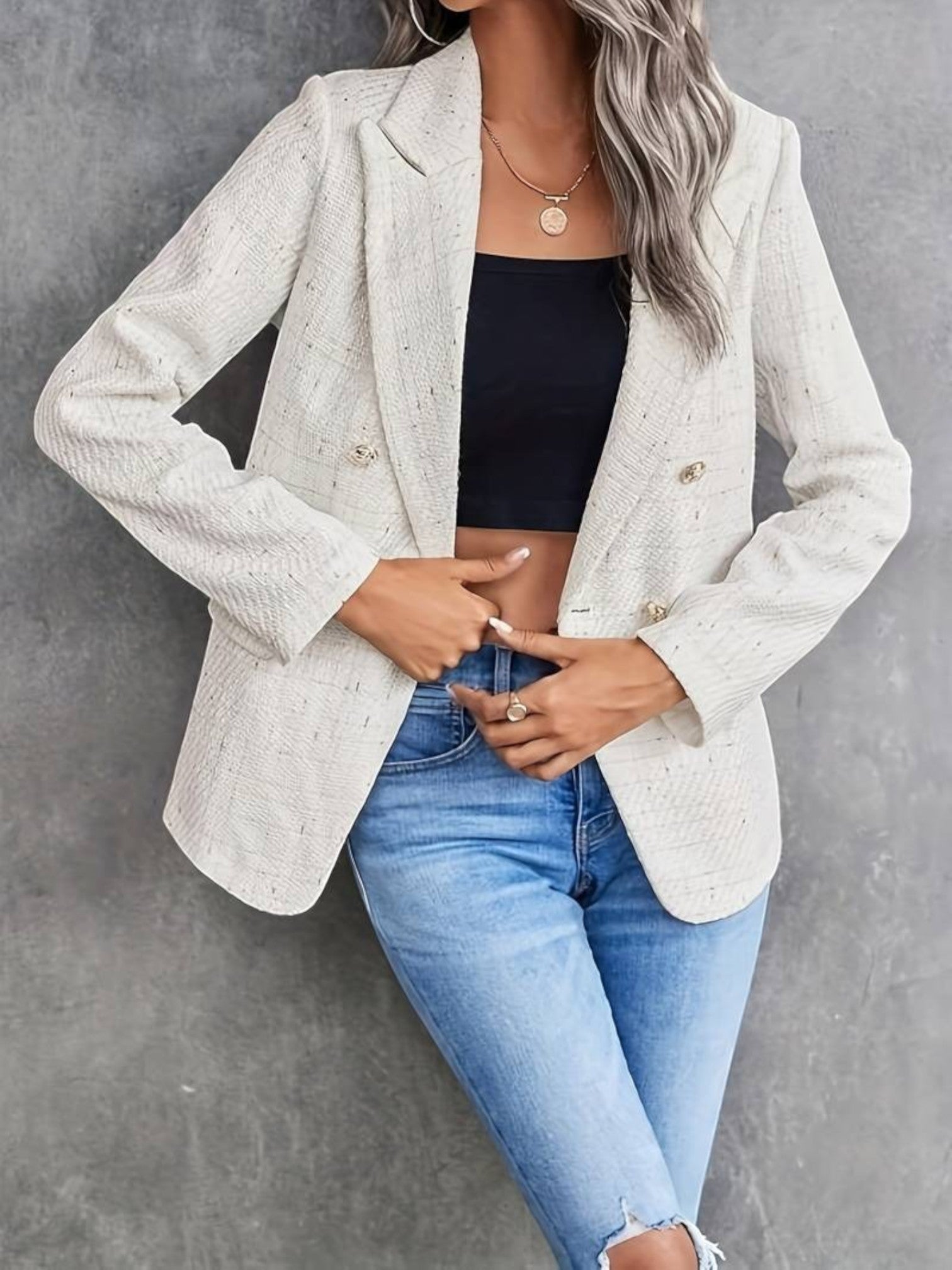Undina – Elegant Blazer with Refined Texture for Women