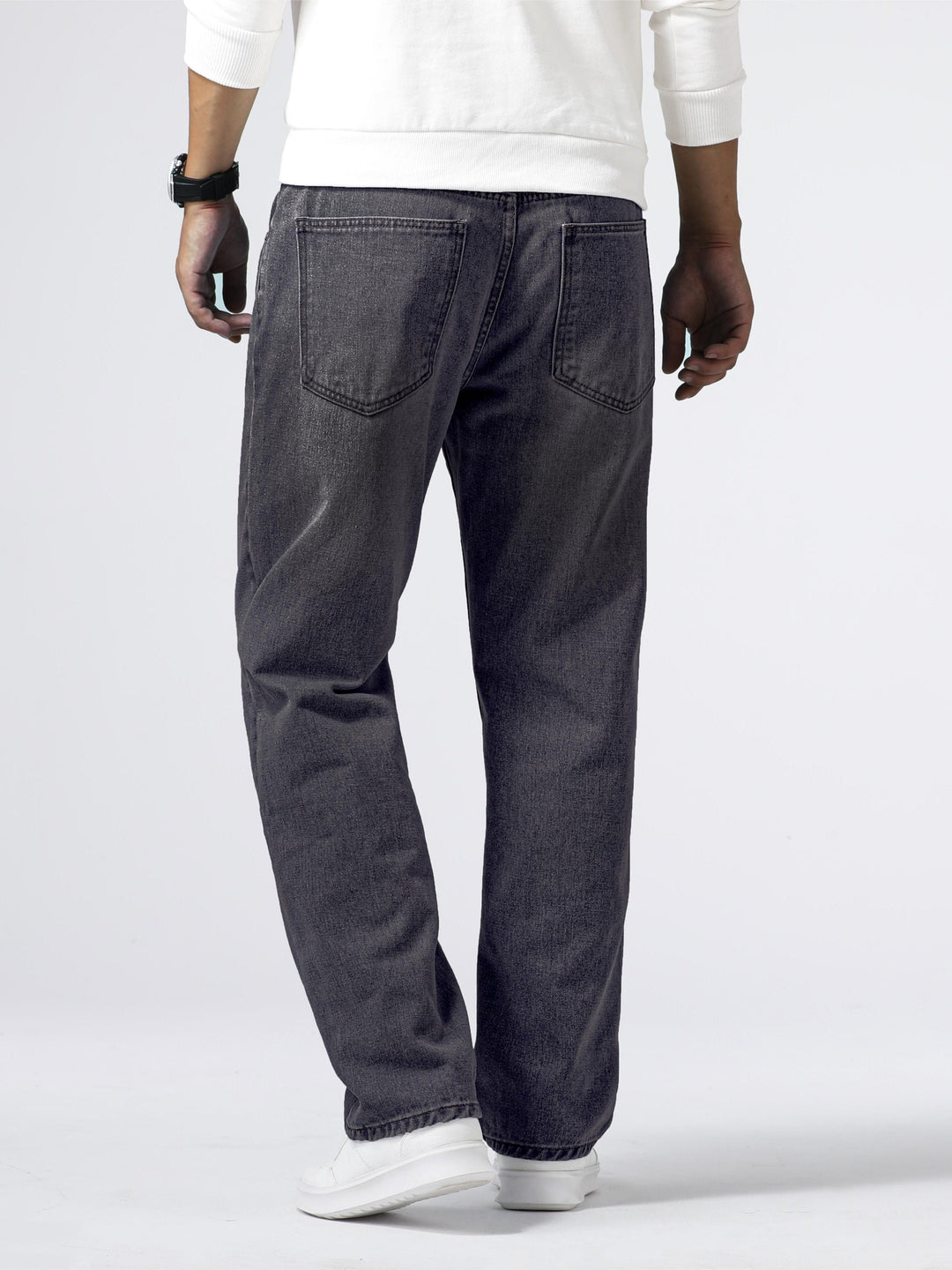 Men's Straight-leg Denim Jeans With A Washed Look – Classic Everyday Jeans For Leisure, Everyday Wear, And Casual Style