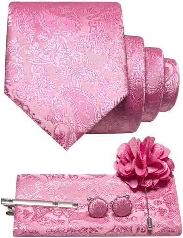 Men's Paisley Tie Set With Coordinated Design – Elegant Accessories For Weddings, Events, And Formal Occasions