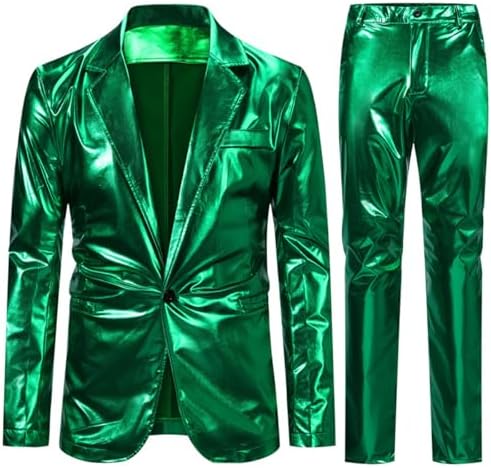 Men's 2-piece Suit With A High-gloss Finish And A Distinctive Tailored Design – Elegant Formal Wear For Parties, Evening Events, And Special Occasions