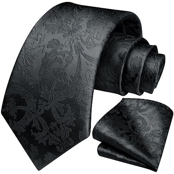 Men's Tie Set With Floral Paisley Pattern – Elegant Formal Accessories For Weddings, Parties, And Special Occasions