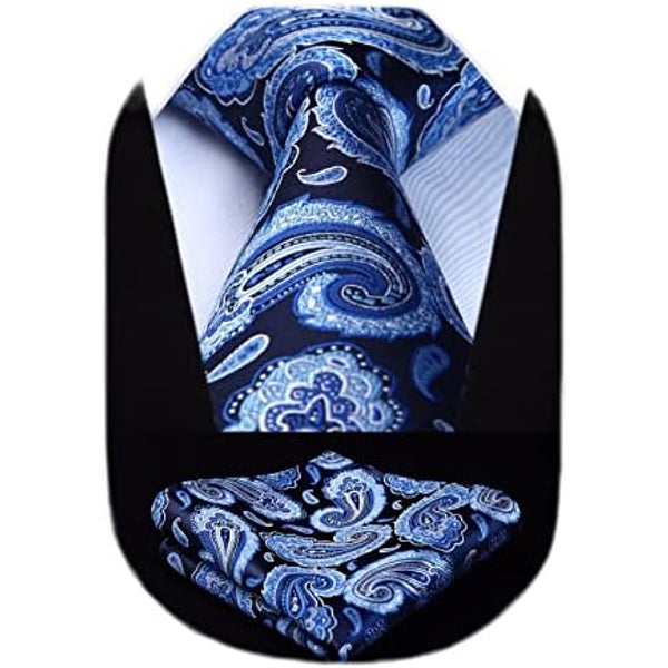 Men's Tie Set With Floral Paisley Pattern – Elegant Formal Accessories For Weddings, Parties, And Special Occasions