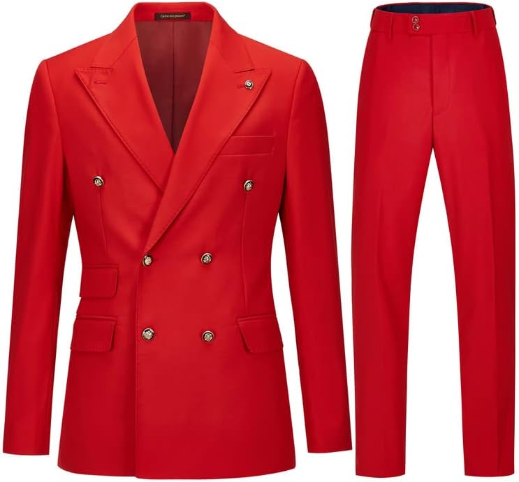 Men's Slim-fit Suit With A Double-breasted Blazer – An Elegant, Formal Outfit For Weddings, Business Meetings, And Special Occasions