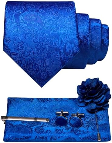 Men's Paisley Tie Set With Coordinated Design – Elegant Accessories For Weddings, Events, And Formal Occasions