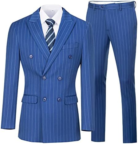 Men's Double-breasted, 3-piece Pinstripe Suit With A Tailored Fit – An Elegant Suit For Weddings, Business, And Formal Occasions