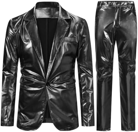 Men's 2-piece Suit With A High-gloss Finish And A Distinctive Tailored Design – Elegant Formal Wear For Parties, Evening Events, And Special Occasions