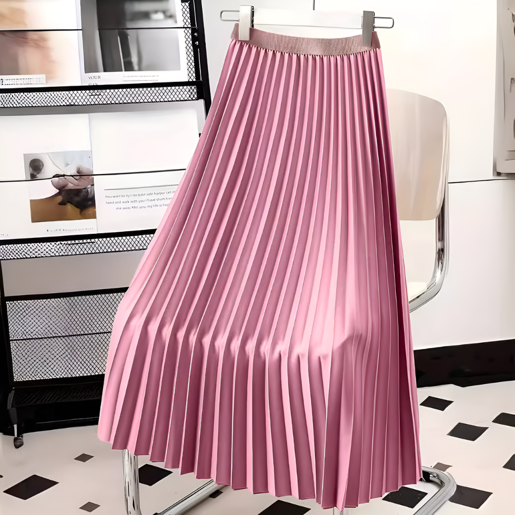 Women's Pleated Midi Skirt With A High Waist And A-line Silhouette – An Elegant Skirt For Everyday Wear, The Office, And Smart-casual Styles